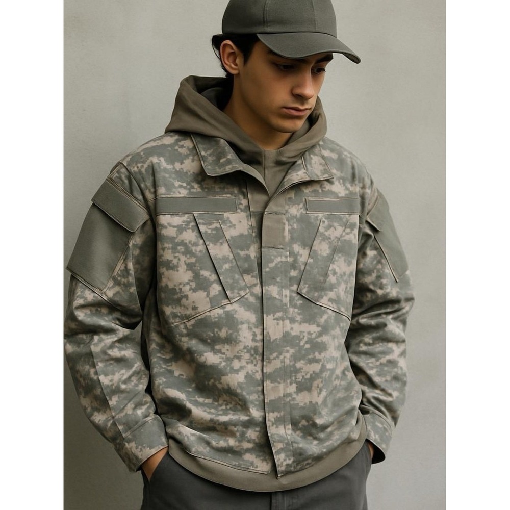 Military Jacket Mens Large Digital Camo Army Combat Uniform Golden MFG